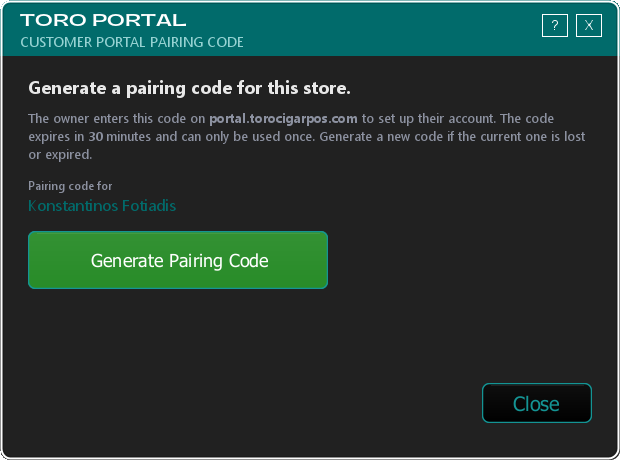 Generating a pairing code