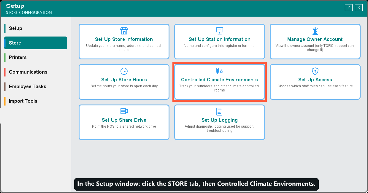 How to get there: the Store tab, then Controlled Climate Environments