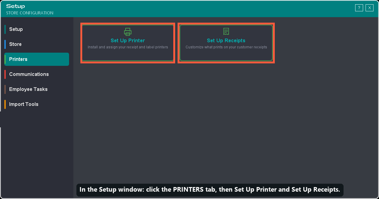 How to get there: the Printers tab